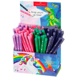 (111555) FABER CASTELL LÁPIZ DE GRAFITO DINOSAURIO & UNICORNIO HB SURTIDO EXPOSITOR 120 UD
