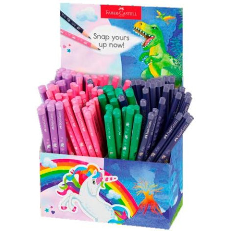 (111555) FABER CASTELL LÁPIZ DE GRAFITO DINOSAURIO & UNICORNIO HB SURTIDO EXPOSITOR 120 UD