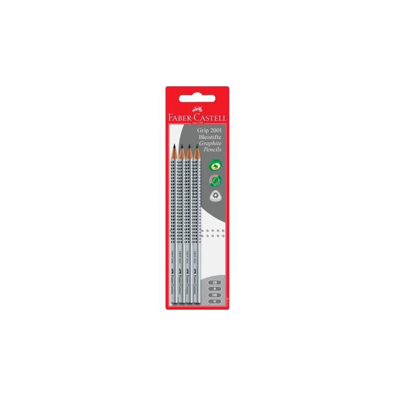 (117198) FABER CASTELL LÁPIZ GRIP GRAFITO MOD. 2001 GRIS -BLISTER 4U- (117198) FABER CASTELL LÁPIZ GRIP GRAFITO MOD. 2001 GRIS -BLISTER 4U-