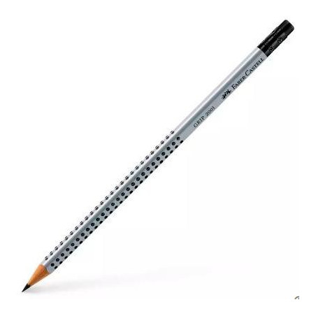 (117201) FABER CASTELL LÁPIZ GRIP ECOLÓGICO C/ GOMA DE BORRAR MOD. 2001 B GRIS