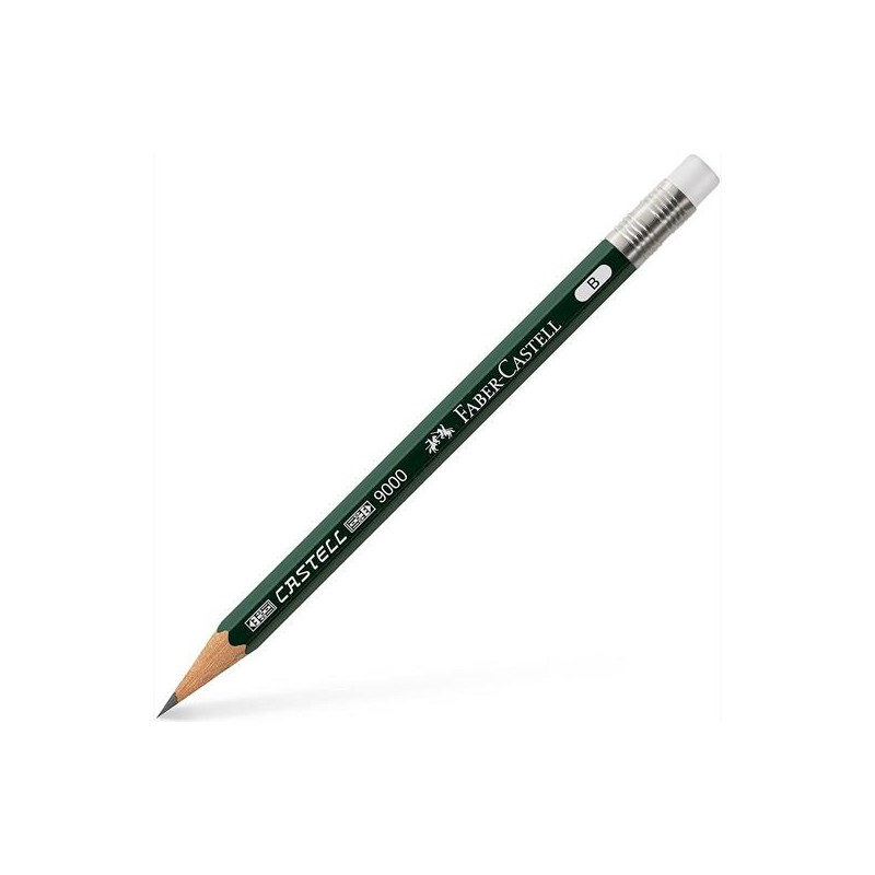(119038) FABER CASTELL LÁPIZ CORTO CON GOMA PARA RECAMBIO 9000 B (119038) FABER CASTELL LÁPIZ CORTO CON GOMA PARA RECAMBIO 9000 B