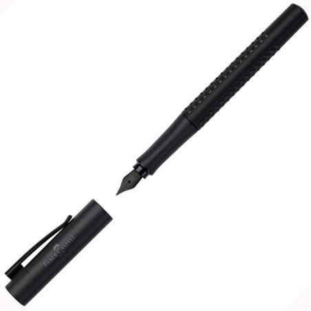 (140960) FABER CASTELL PLUMA ESTILOGRÁFICA GRIP EDITION ALL BLACK M NEGRO
