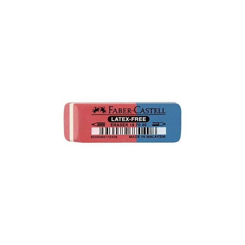 (187040) FABER CASTELL GOMA DE BORRAR BISELADA MIXTA PARA GRAFITO Y TINTA AZUL/ROJO (187040) FABER CASTELL GOMA DE BORRAR BISELADA MIXTA PARA GRAFITO Y TINTA AZUL/ROJO
