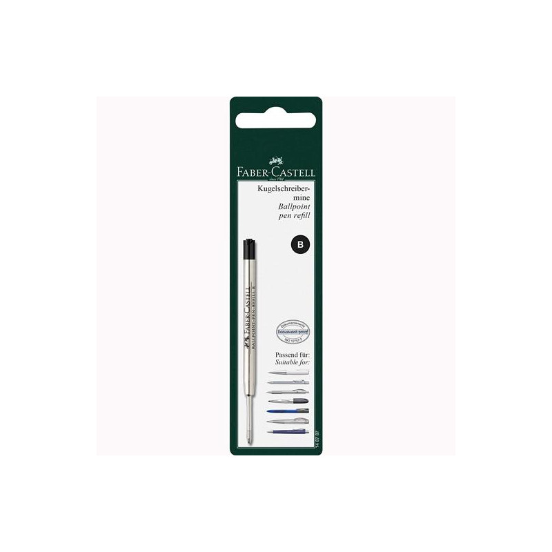 (148787) FABER CASTELL RECAMBIO PARA BOLÍGRAFO GRAN CAPACIDAD B NEGRO EN BLISTER (148787) FABER CASTELL RECAMBIO PARA BOLÍGRAFO GRAN CAPACIDAD B NEGRO EN BLISTER