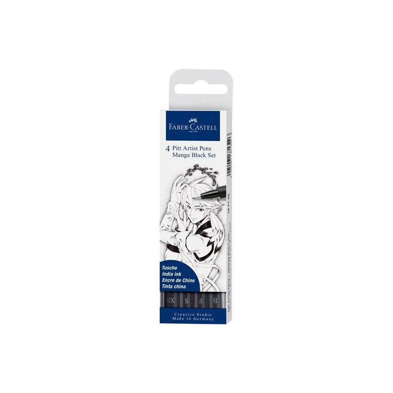 (167132) FABER CASTELL ROTULADORES SET PITT ARTIST PEN MANGA XS-S-F-B BLACK ESTUCHE 4 UD (167132) FABER CASTELL ROTULADORES SET PITT ARTIST PEN MANGA XS-S-F-B BLACK ESTUCHE 4 UD