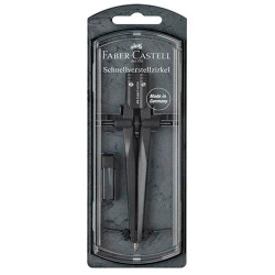 (174530) FABER CASTELL COMPÁS DE AJUSTE RÁPIDO STREAM NEGRO PIEDRA
