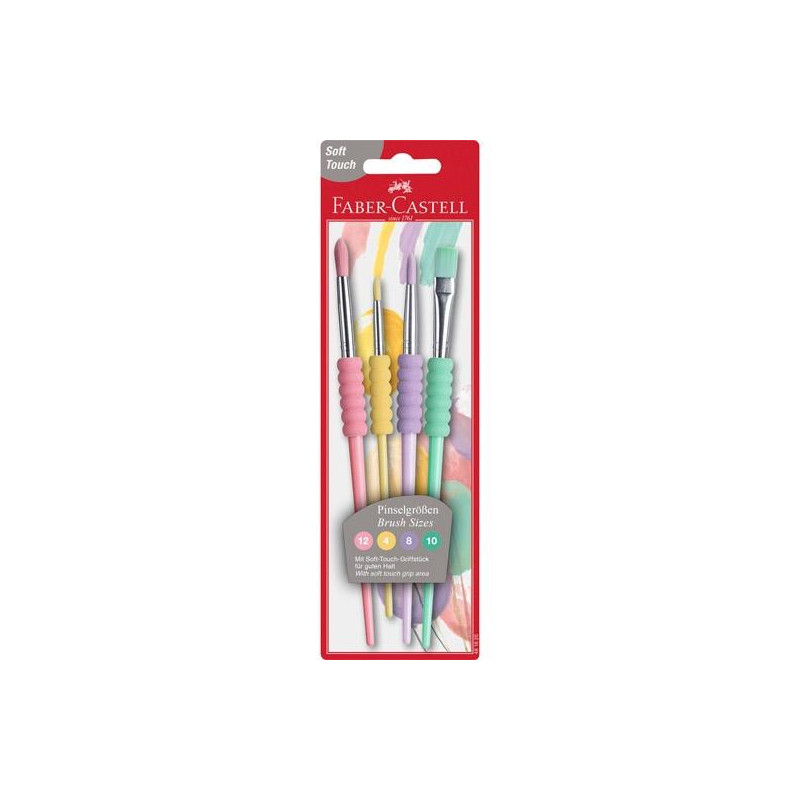 (481620) FABER CASTELL PINCELES DIFERENTES FORMATOS COLORES PASTEL JUEGO 4 UD BLÍSTER (481620) FABER CASTELL PINCELES DIFERENTES FORMATOS COLORES PASTEL JUEGO 4 UD BLÍSTER