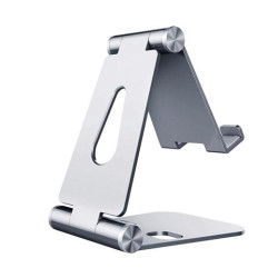 (MS2PM-086) AISENS SOPORTE DE SOBREMESA TAMAÑO M AJUSTABLE 2 PIVOTES PARA MOVIL/TABLET PLATA
