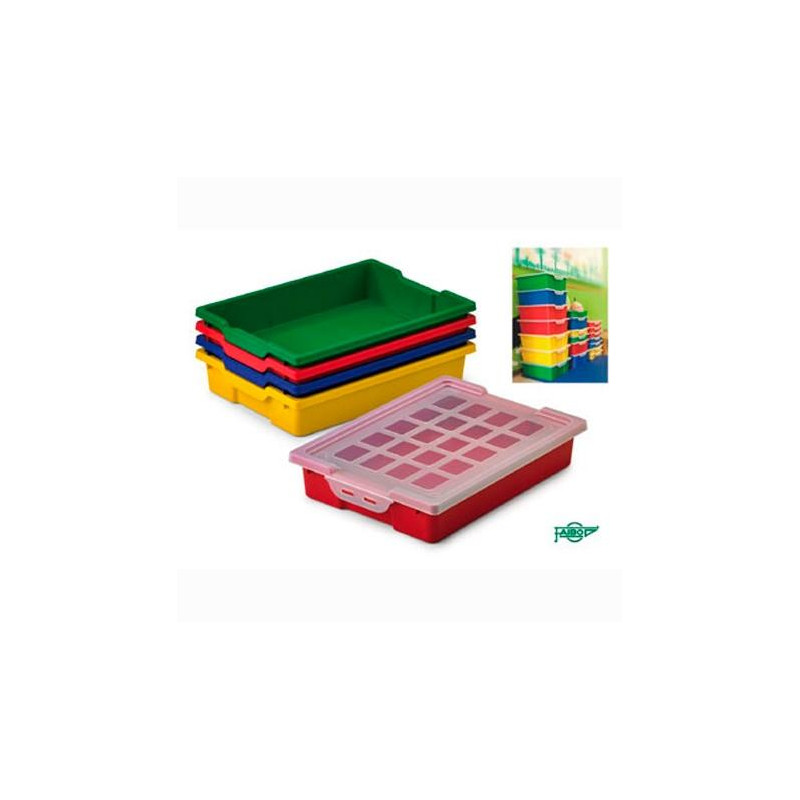 (786-03) FAIBO CAJA APILABLE DE ALMACENAJE PP 420X310X73MM 6L CON TAPA ROJO (786-03) FAIBO CAJA APILABLE DE ALMACENAJE PP 420X310X73MM 6L CON TAPA ROJO