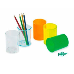 (205-59) FAIBO CUBILETE PORTALÁPICES PLÁSTICO TRANSPARENTE NEGRO