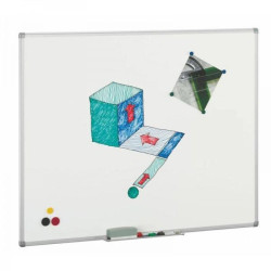 (1011-3) FAIBO PIZARRA BLANCA ACERO VITRIFICADA APTA PARA IMANES MARCO DE ALUMINIO 122X100CM