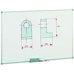 (840-5) FAIBO PIZARRA BLANCA ACERO LACADO BLANCO MARCO DE ALUMINIO 120X200 CM