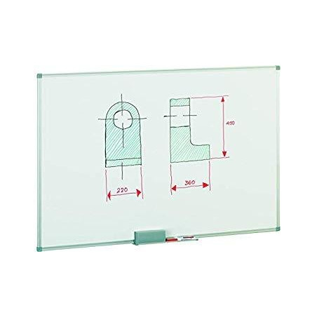 (840-5) FAIBO PIZARRA BLANCA ACERO LACADO BLANCO MARCO DE ALUMINIO 120X200 CM