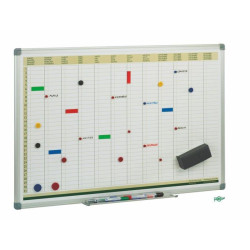 (PLM) FAIBO PIZARRA PLANIFICACIÓN MENSUAL METÁLICA LACADO BLANCO MARCO DE ALUMINIO 60X90CM