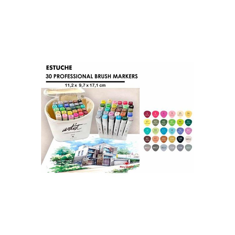 (AB-1230) ALEX BOG ROTULADORES CANVAS LUXE PROFESSIONAL BRUSH MARKER DOBLE PUNTA BISELADA/PINCEL C/SURTIDOS ESTUCHE 30 UD (AB-1230) ALEX BOG ROTULADORES CANVAS LUXE PROFESSIONAL BRUSH MARKER DOBLE PUNTA BISELADA/PINCEL C/SURTIDOS ESTUCHE 30 UD
