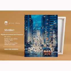 (SG-0861) ALEX BOG SET DE PINTURA POR NÚMEROS BAJADA TRANVÍA SAN FRANCISCO C/SURTIDOS