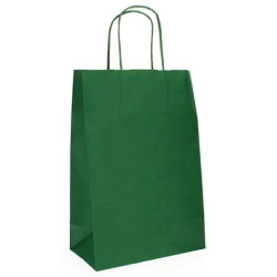 (27266VE) FAMA BOLSA DE ASA RETORCIDA 125GR 21X11X29CM PAPEL VERDE OSCURO