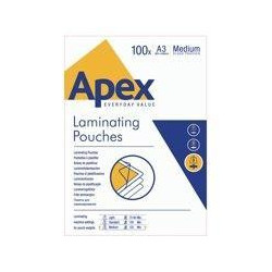 (6003401) FELLOWES FUNDAS DE PLASTIFICAR APEX 125 MICRAS A3 BRILLO PACK 100 UD