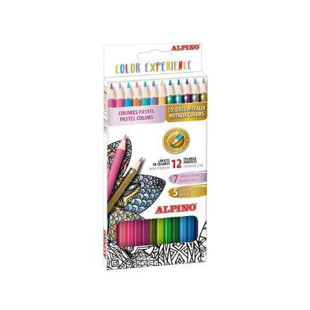 (AL000246) ALPINO LÁPICES DE COLORES EXPERIENCE 177MM MINA PREMIUM C/SURTIDOS ESTUCHE 12 UD