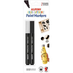 (AR000251) ALPINO ROTULADORES CREA PAINT MARKER MULTISUPERFICIES BLANCO Y NEGRO BLÍSTER 2 UD