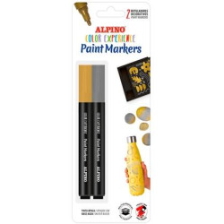 (AR000252) ALPINO ROTULADORES CREA PAINT MARKER MULTISUPERFICIES ORO Y PLATA BLÍSTER 2 UD