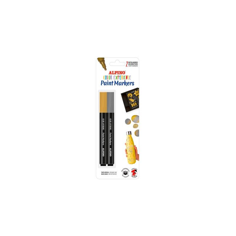 (AR000252) ALPINO ROTULADORES CREA PAINT MARKER MULTISUPERFICIES ORO Y PLATA BLÍSTER 2 UD (AR000252) ALPINO ROTULADORES CREA PAINT MARKER MULTISUPERFICIES ORO Y PLATA BLÍSTER 2 UD