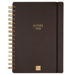 (627400126) FINOCAM AGENDA HAIKU ESPIRAL 16 MESES E10 SVH CIERRE C/GOMA TAPA DURA NEGRO 2025-2026