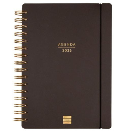 (627400126) FINOCAM AGENDA HAIKU ESPIRAL 16 MESES E10 SVH CIERRE C/GOMA TAPA DURA NEGRO 2025-2026
