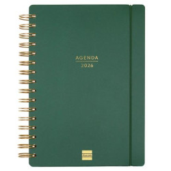 (627400226) FINOCAM AGENDA HAIKU ESPIRAL 16 MESES E10 SVH CIERRE C/GOMA TAPA DURA VERDE 2025-2026