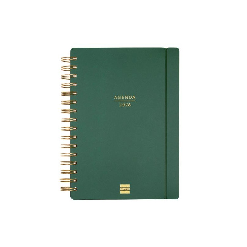 (627400226) FINOCAM AGENDA HAIKU ESPIRAL 16 MESES E10 SVH CIERRE C/GOMA TAPA DURA VERDE 2025-2026