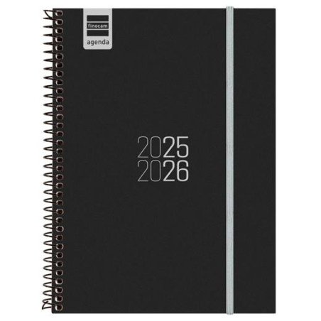 (633086026) FINOCAM AGENDA PARA ESTUDIANTES ESPIRAL E10 - 155X212MM SVH NEGRO 2025-2026