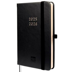 (636100326) FINOCAM AGENDA MÍNIMAL 18 MESES M3 SVH CIERRE C/GOMA TAPA DURA NEGRO 2025-2026