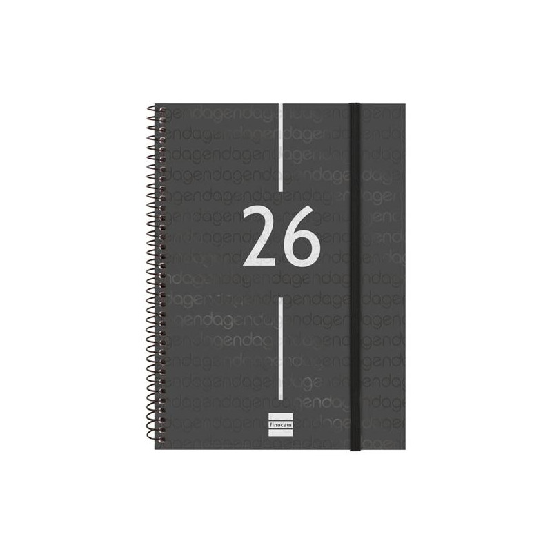 (742036026) FINOCAM AGENDA ESPIRAL YEAR E10-155X212MM SVV TAPA PP NEGRO 2026