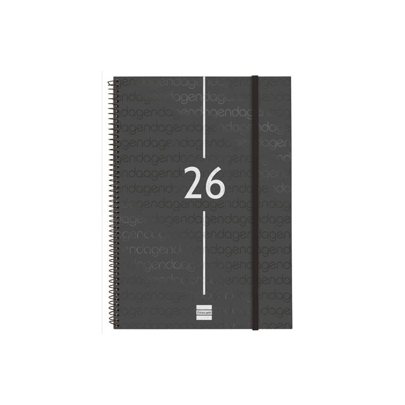 (742046026) FINOCAM AGENDA ESPIRAL YEAR E40-210X297MM SVV TAPA PP NEGRO 2026