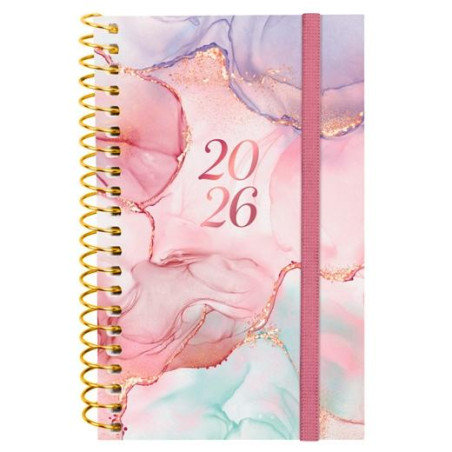(742202626) FINOCAM AGENDA ESPIRAL DESIGN COLLECTION E3-79X127MM SVH TAPA PP GOLDY 2026