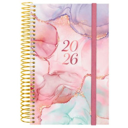 (742292626) FINOCAM AGENDA ESPIRAL DESIGN COLLECTION E5-117X181MM 1DP TAPA PP GOLDY 2026