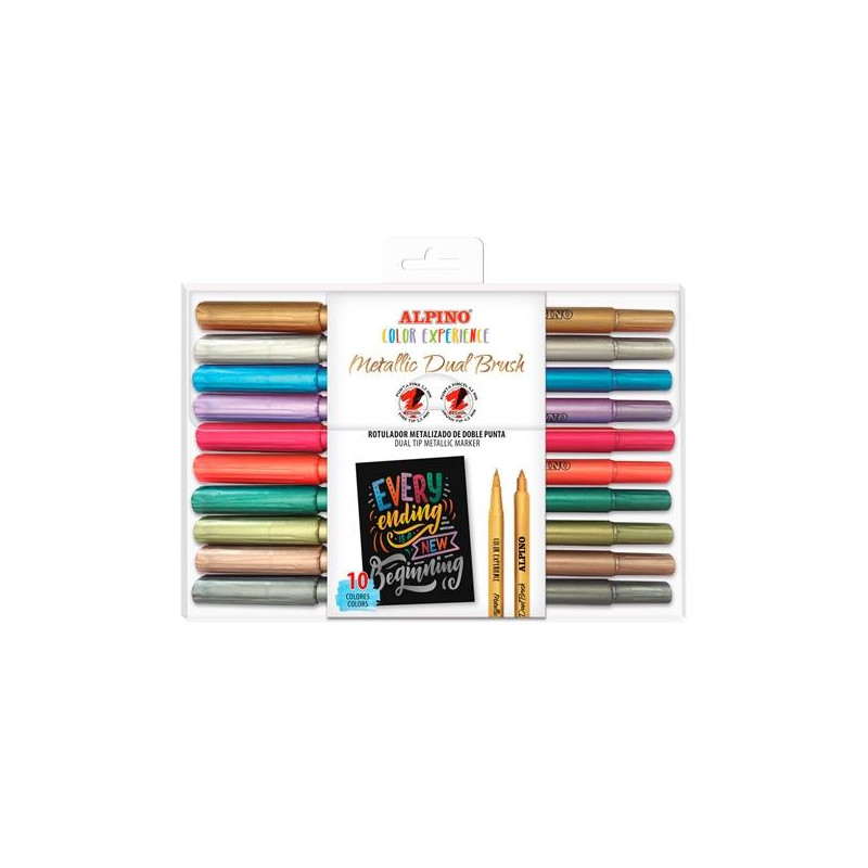 (AR001091) ALPINO ROTULADORES COLOR EXPERIENCE METALLIC DUAL BRUSH DOBLE PUNTA C/SURTIDOS ESTUCHE 10 UD (AR001091) ALPINO ROTULADORES COLOR EXPERIENCE METALLIC DUAL BRUSH DOBLE PUNTA C/SURTIDOS ESTUCHE 10 UD