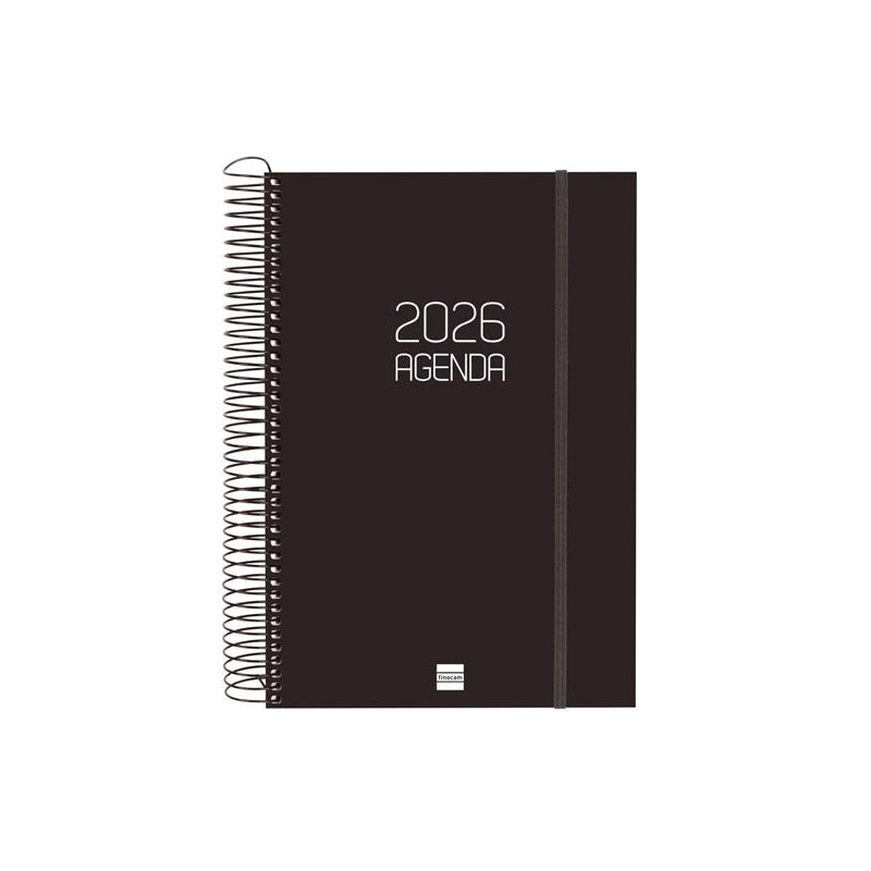 (742876026) FINOCAM AGENDA ESPIRAL OPAQUE E11-165X242MM 1DP TAPA PP NEGRO 2026