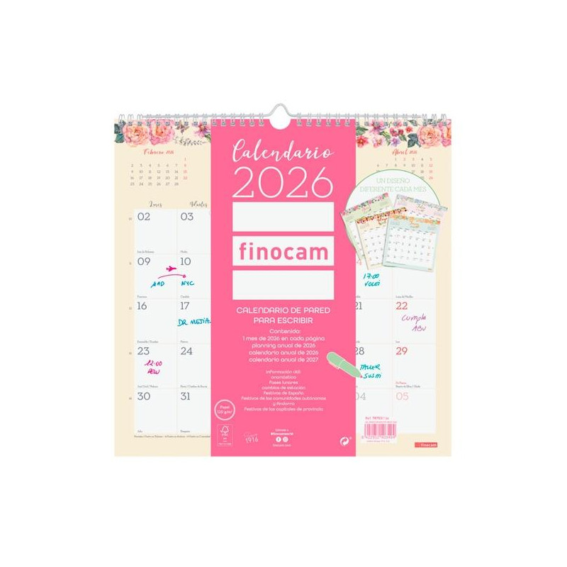 (787530126) FINOCAM CALENDARIO DE PARED 30X30-300X300MM MV DESIGN 2026 (787530126) FINOCAM CALENDARIO DE PARED 30X30-300X300MM MV DESIGN 2026