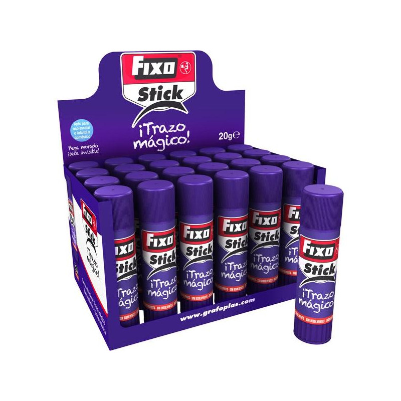 (00020535) FIXO PEGAMENTO EN BARRA 20GR "TRAZO MÁGICO" MORADO CAJA EXPOSITORA -24UD- (00020535) FIXO PEGAMENTO EN BARRA 20GR "TRAZO MÁGICO" MORADO CAJA EXPOSITORA -24UD-