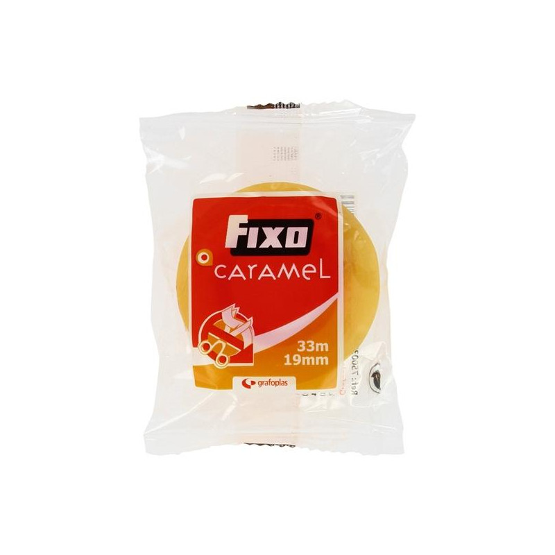 (75003300) FIXO CINTA ADHESIVA TRANSPARENTE CARAMEL ROLLO 19MM X 33M EN BOLSITA (75003300) FIXO CINTA ADHESIVA TRANSPARENTE CARAMEL ROLLO 19MM X 33M EN BOLSITA