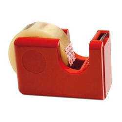 (87700200) FIXO CINTA ADHESIVA JUNIOR ROLLO 19MM X 33M + PORTARROLLOS DISPENSADOR CARAMELO