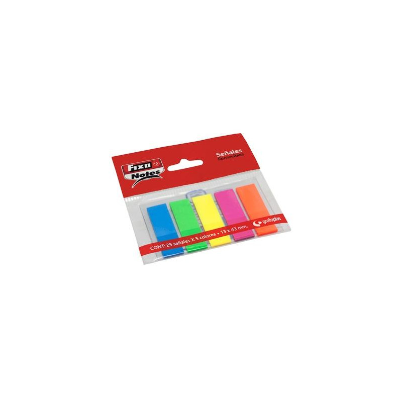 (65006180) FIXO MARCADORES ADHESIVOS BANDERITAS PET 13X43MM PACK 5 BLOC X 25H C/SURTIDOS NEÓN (65006180) FIXO MARCADORES ADHESIVOS BANDERITAS PET 13X43MM PACK 5 BLOC X 25H C/SURTIDOS NEÓN