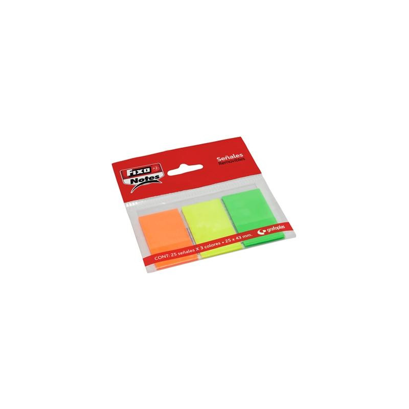 (65006280) FIXO MARCADORES ADHESIVOS BANDERITAS PET 25X43MM PACK 3 BLOC X 25H C/SURTIDOS NEÓN (65006280) FIXO MARCADORES ADHESIVOS BANDERITAS PET 25X43MM PACK 3 BLOC X 25H C/SURTIDOS NEÓN
