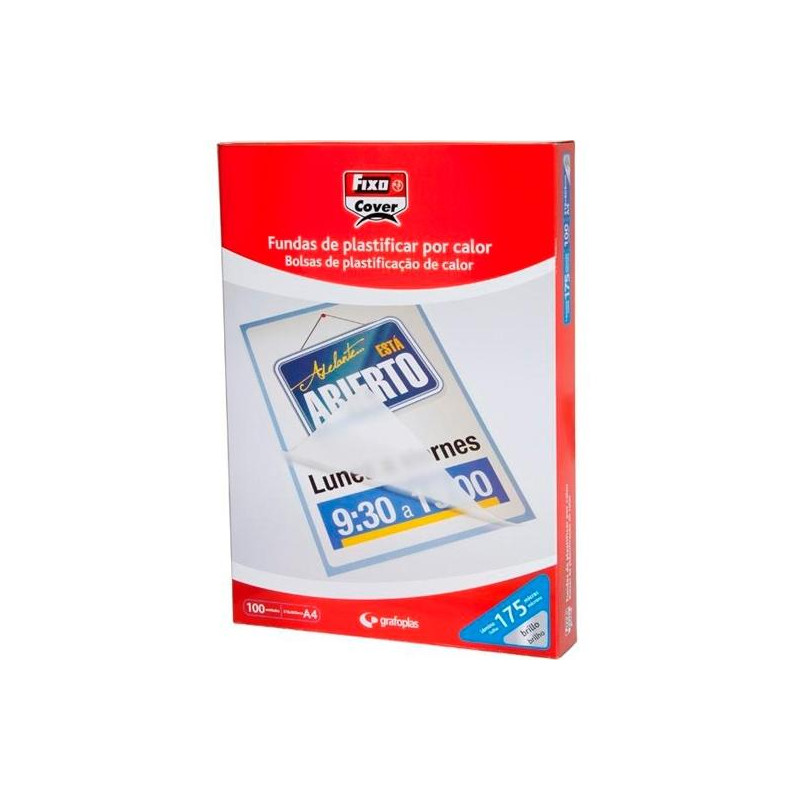 (01021500) FIXO FUNDAS DE PLASTIFICAR 125 MICRAS 90X130MM BRILLO PACK 100 UD (01021500) FIXO FUNDAS DE PLASTIFICAR 125 MICRAS 90X130MM BRILLO PACK 100 UD