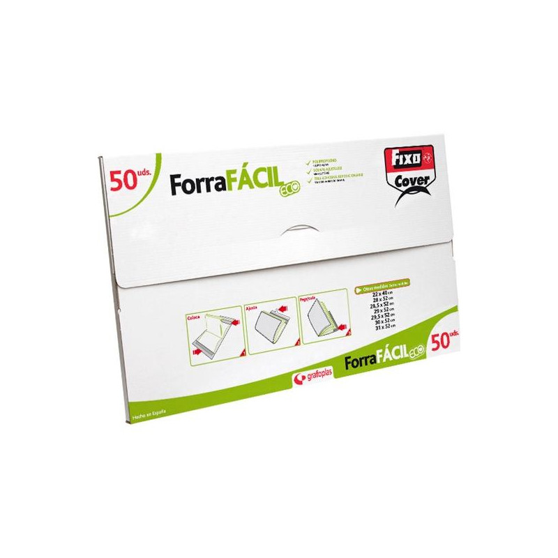(01004400) FIXO FORRO LIBROS FORRAFÁCIL ECO AJUSTABLE PP 295X520MM CAJA 50 UD (01004400) FIXO FORRO LIBROS FORRAFÁCIL ECO AJUSTABLE PP 295X520MM CAJA 50 UD
