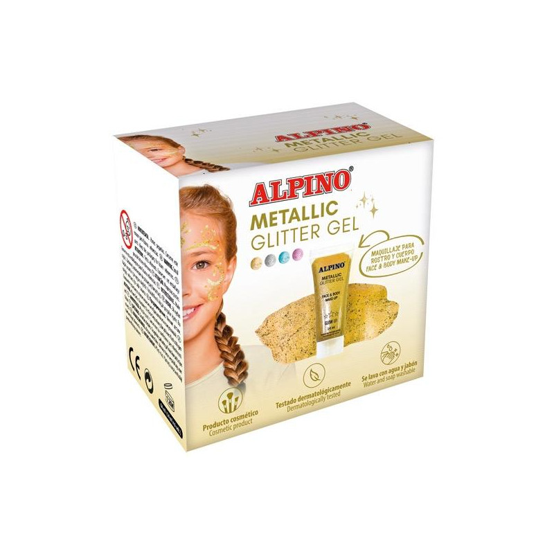 (DL000612) ALPINO GEL CON PURPURINA METALLIC GLITTER CAJA 6U ORO (DL000612) ALPINO GEL CON PURPURINA METALLIC GLITTER CAJA 6U ORO