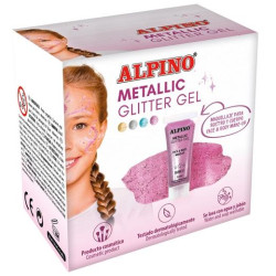 (DL000614) ALPINO GEL CON PURURINA METALLIC GLITTER CAJA 6U ROSA