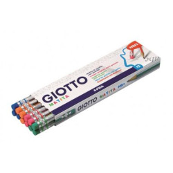 (F233200) GIOTTO LAPIZ MADERA CON GOMA HEXAGONAL GRAFITO NEGRO HB/2 -12U-