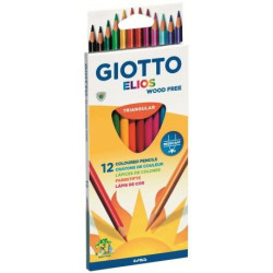 (F275800) GIOTTO LÁPICES DE COLORES ELIOS LIBRE DE MADERA C/SURTIDOS ESTUCHE 12 UD